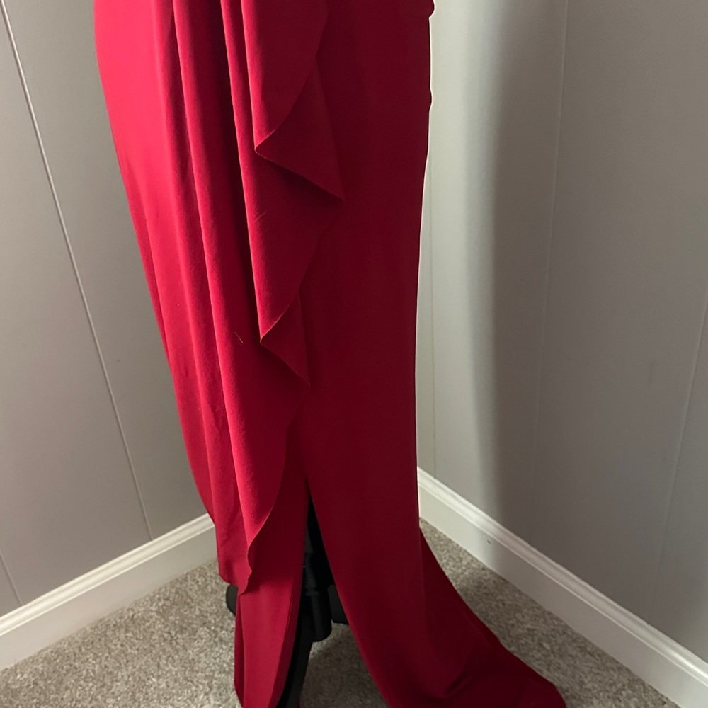 Ralph Lauren Elegant Red One-Shoulder Dress - Picture 7 of 8